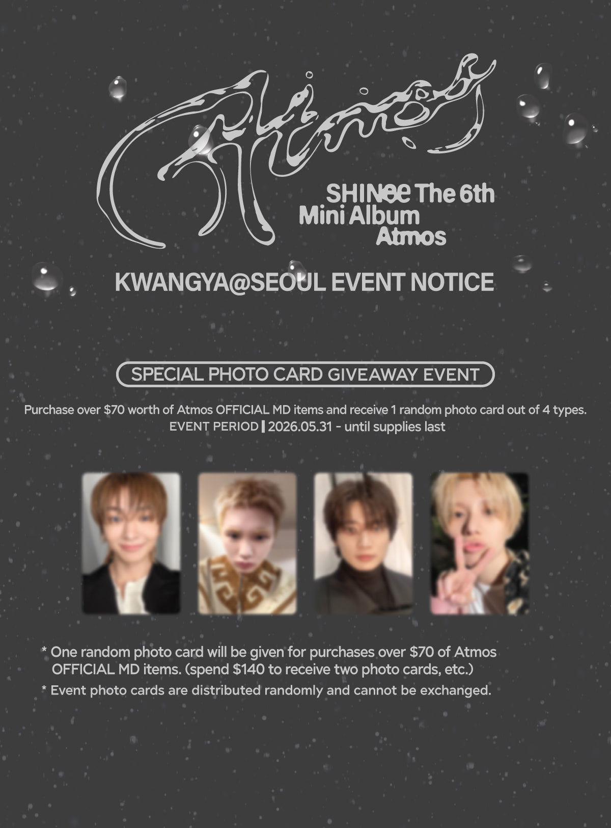 🎁 SN_GIVEAWAY PHOTO CARD - SHINee 'Atmos - The 6th Mini Album' MD (100% off)